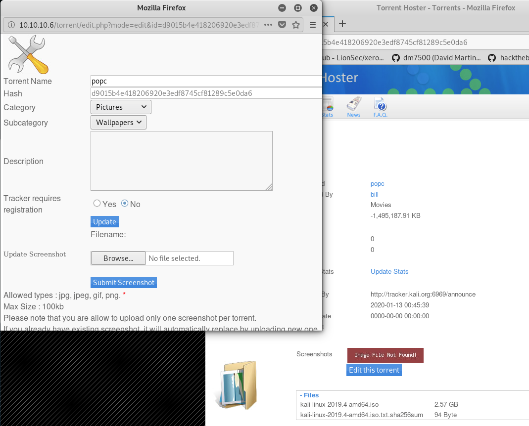 hackthebox popcorn malicious payload
